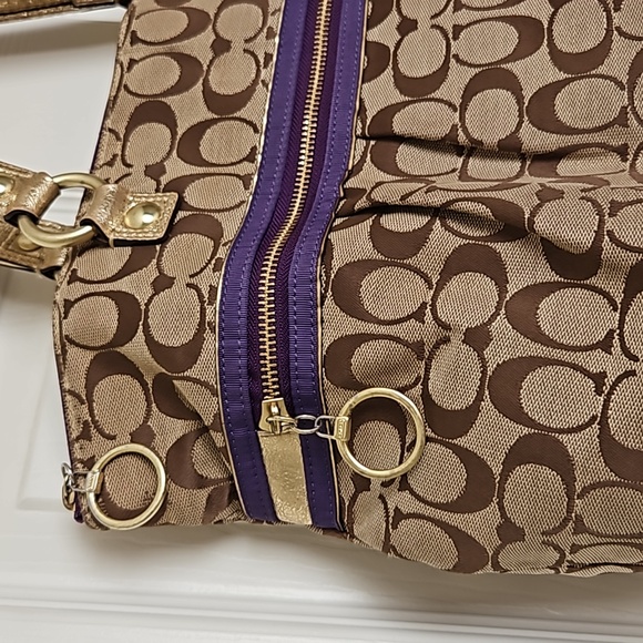 Coach RARE Poppy Signature Applique Tartan Multi Limited Edition Glam Tote - Picture 11 of 16